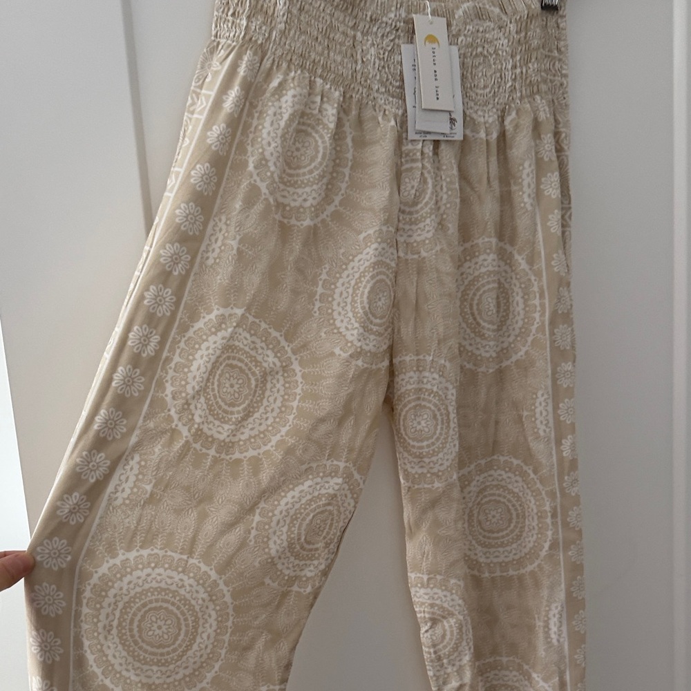 Beige Patterned Harem Pants NWT